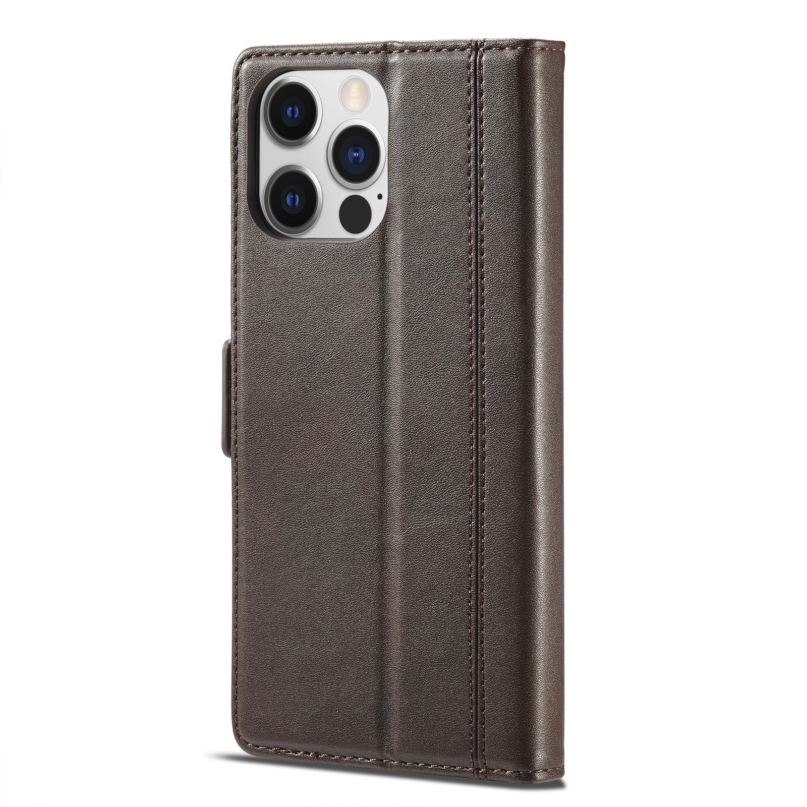 iPhone 14 Pro Θήκη Βιβλίο Καφέ LC.IMEEKE Magnetic Buckle Horizontal Flip Case Coffee