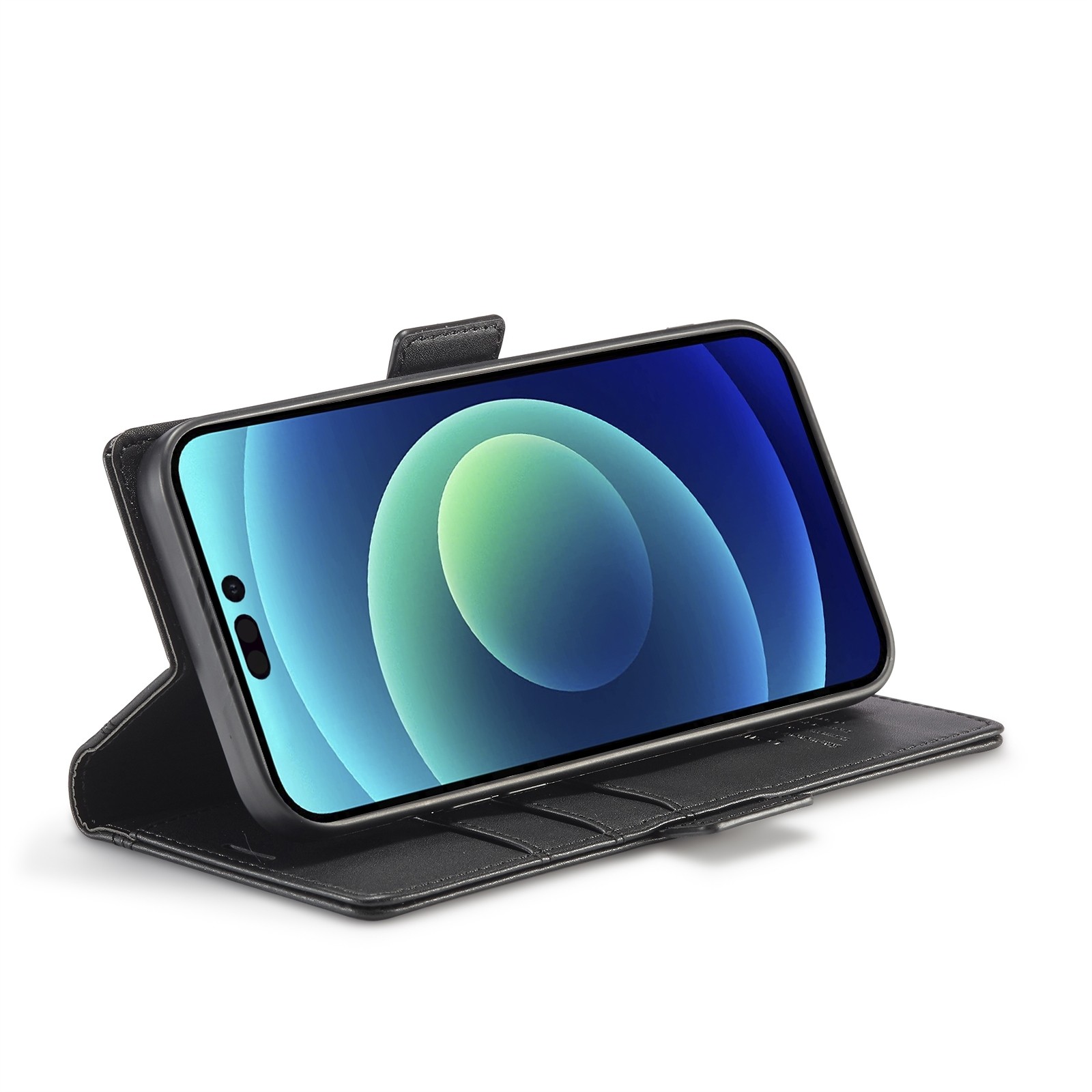 iPhone 14 Pro Θήκη Βιβλίο Μαύρο LC.IMEEKE Magnetic Buckle Horizontal Flip Case Black
