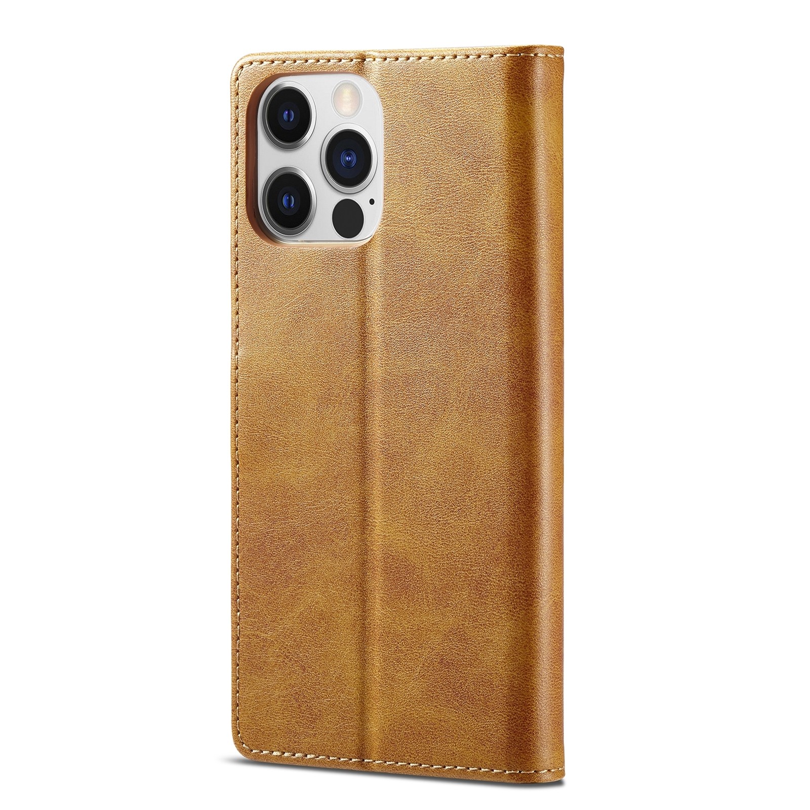iphone 14 Pro Max Θήκη Βιβλίο Κίτρινο LC.IMEEKE Calf Texture Phone Case Yellow