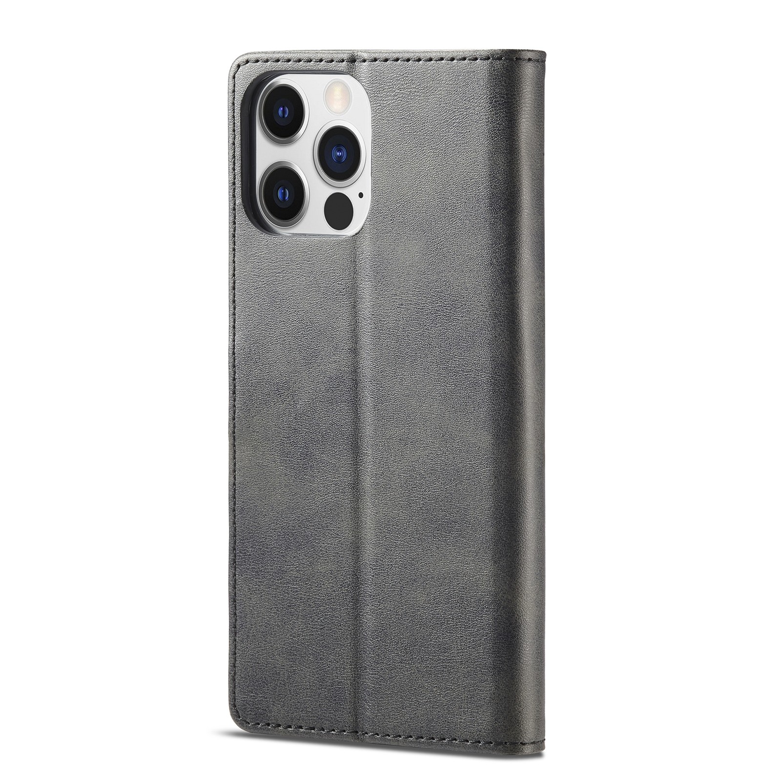 iphone 14 Pro Max Θήκη Βιβλίο Μαύρο LC.IMEEKE Calf Texture Phone Case Black