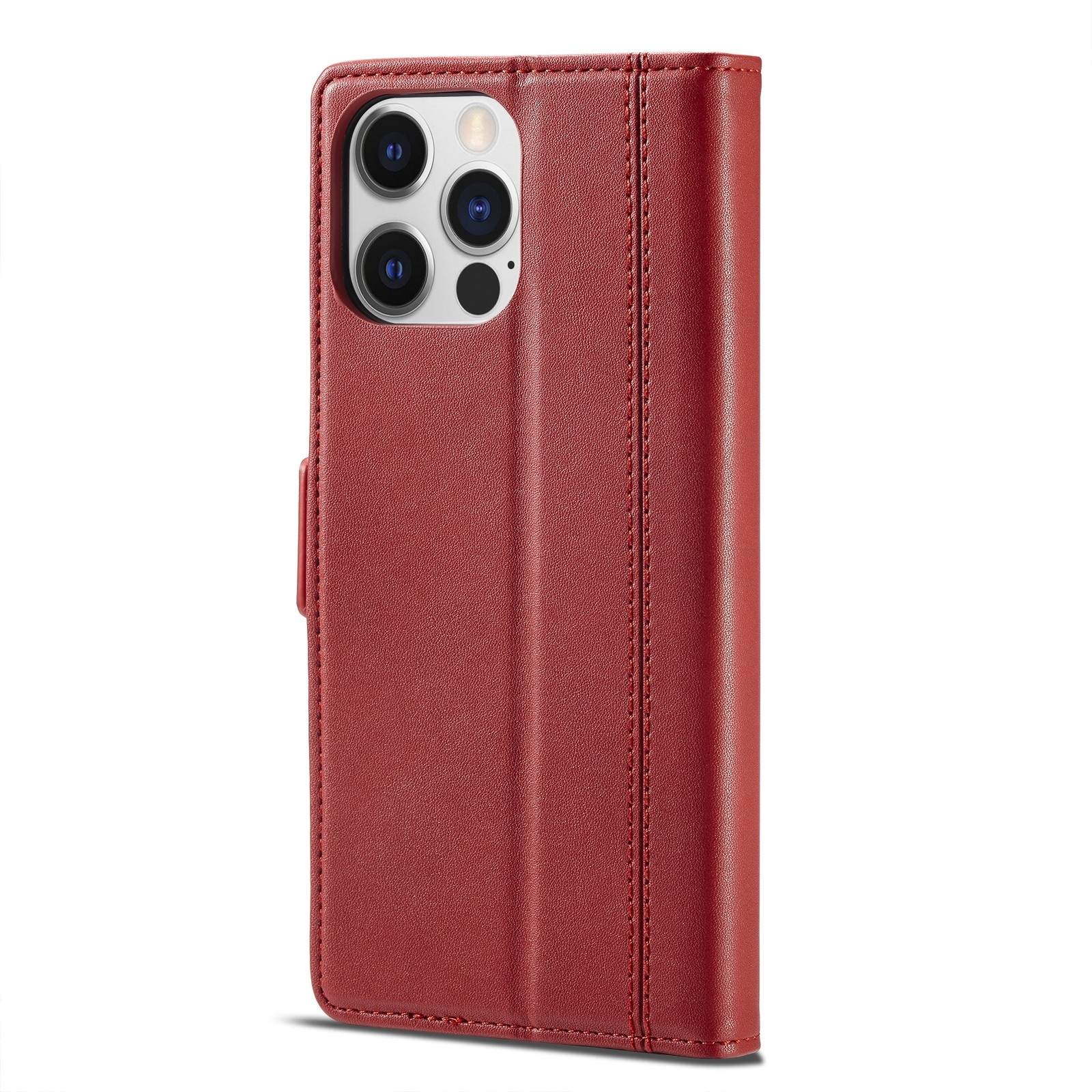 iPhone 14 Pro Max Θήκη Βιβλίο Κόκκινο LC.IMEEKE Magnetic Buckle Horizontal Flip Case Red