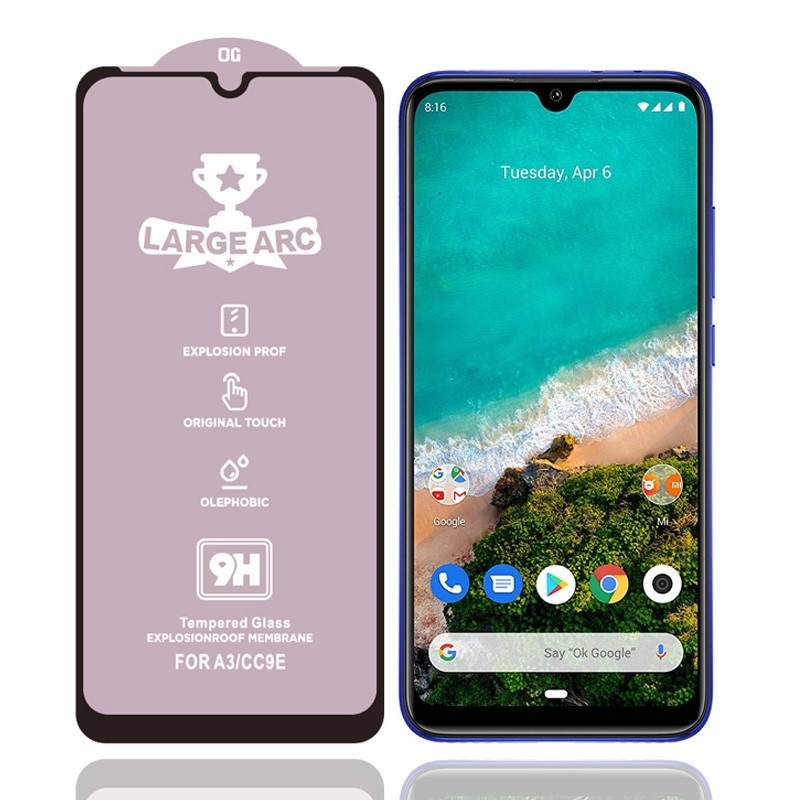 Xiaomi Mi 8 Lite Προστατευτικό Τζαμάκι Μαύρο 9H HD Large Arc High Alumina Full Screen Tempered Glass Film  Black