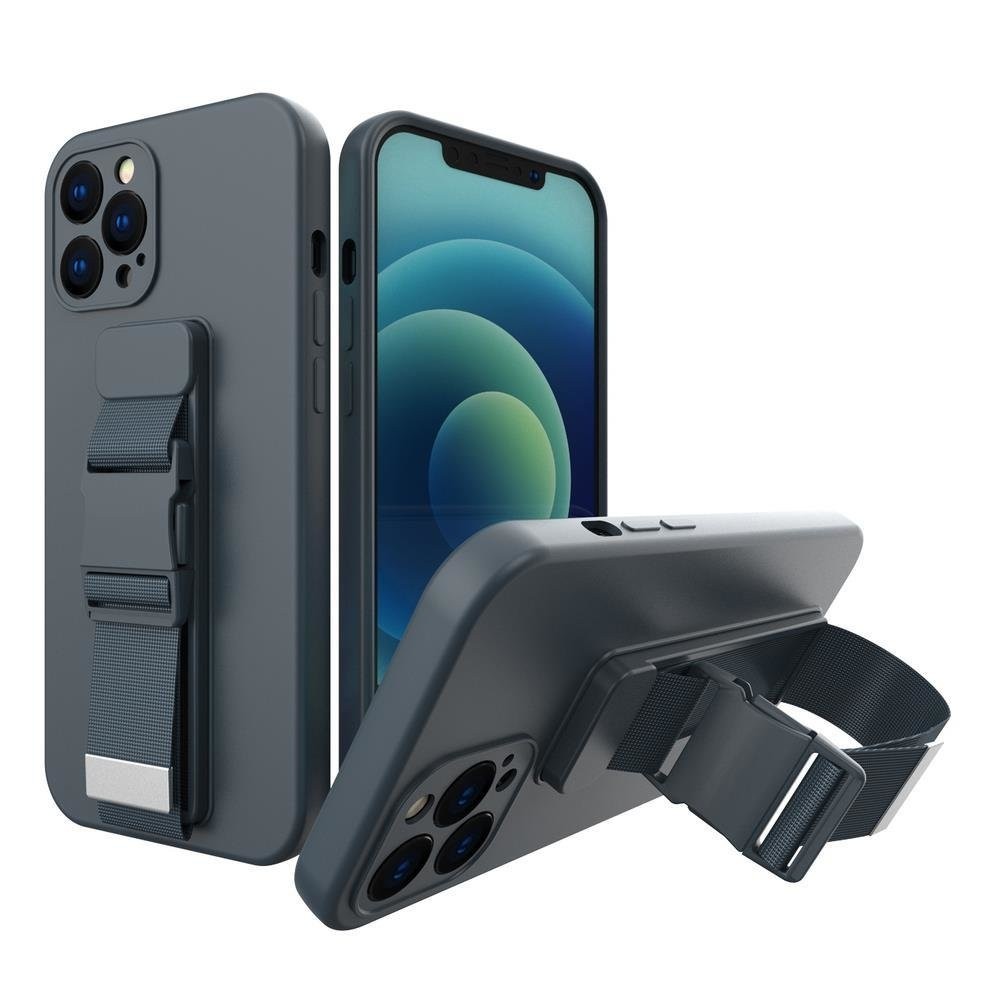 Xiaomi Poco M4 Pro 5G Θήκη Σιλικόνης Σκούρο Μπλε Rope Case Gel TPU Airbag Case Cover with Lanyard Navy Blue