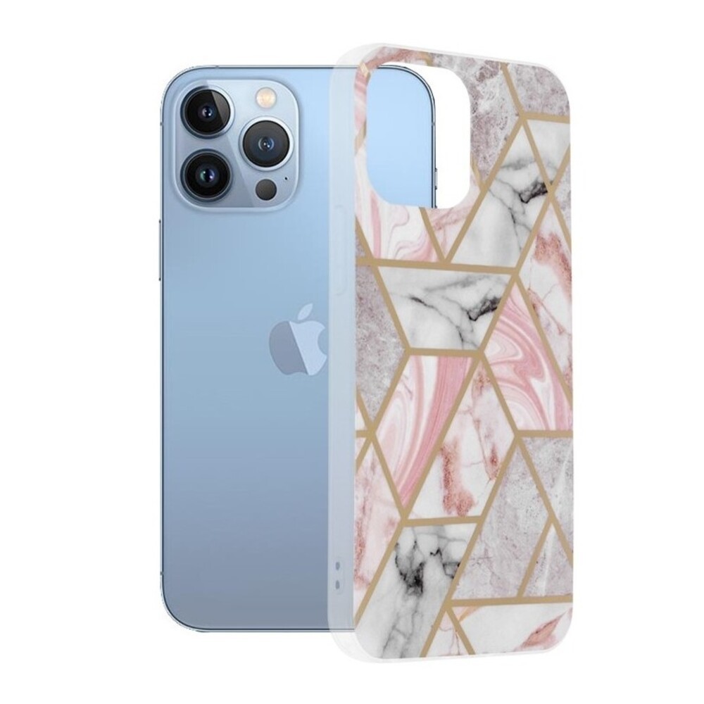 Techsuit iPhone 13 Pro Marble Series Θήκη Σιλικόνης - Pink