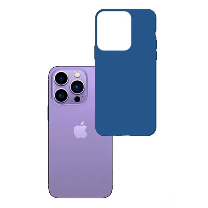 iPhone 14 Pro Θήκη Σιλικόνης Μπλε 3MK Matt Case Blueberry