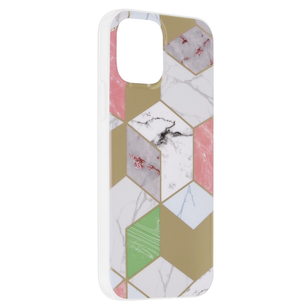 iPhone 12 / 12 Pro Θήκη Σιλικόνης Techsuit Marble Series Back Cover Purple Hex