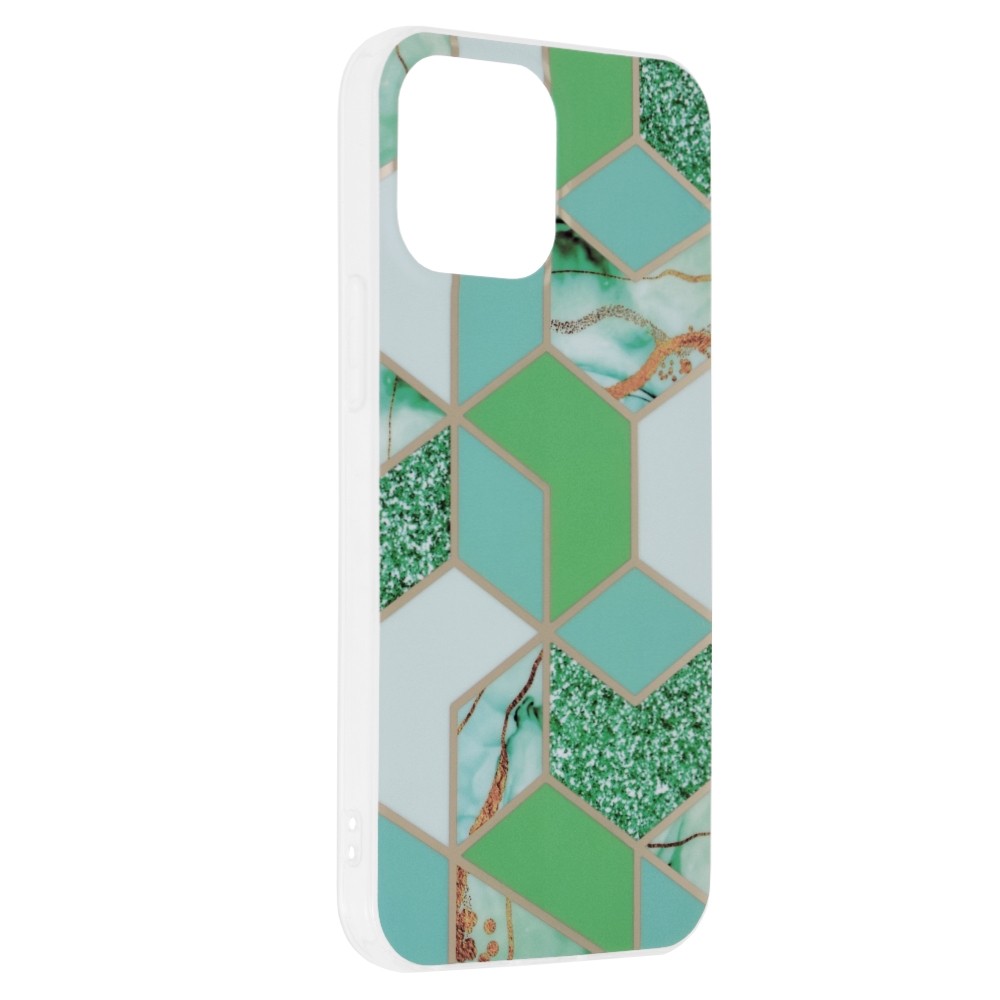 iPhone 13 Pro Θήκη Σιλικόνης Techsuit Marble Series Back Cover Green Hex