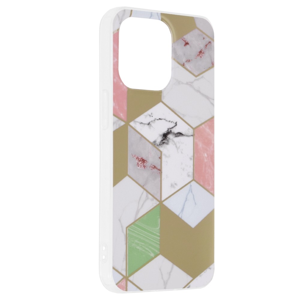 iPhone 13 Pro Θήκη Σιλικόνης Techsuit Marble Series Back Cover Purple Hex