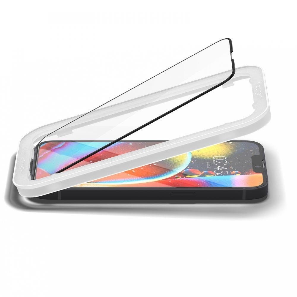 iPhone 14 / 13 / 13 Pro Προστατευτικό Τζαμάκι Μαύρο Tempered Glass Spigen ALM GLASS FC Black