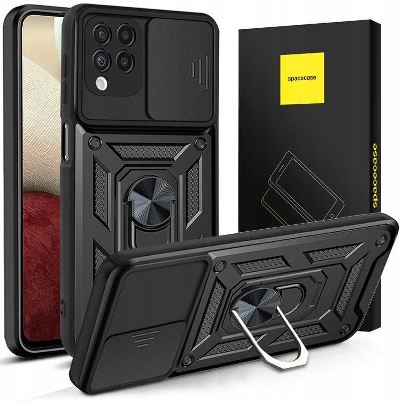Forcell Samsung Galaxy A12 / M12 Defender Sliding Holder Θήκη Σκληρή - Black