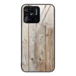Xiaomi Redmi 10C Θήκη Γκρι Με Πλαίσιο Σιλικόνης Και Όψη Γυαλιού Wood Grain Glass Protective Case Grey
