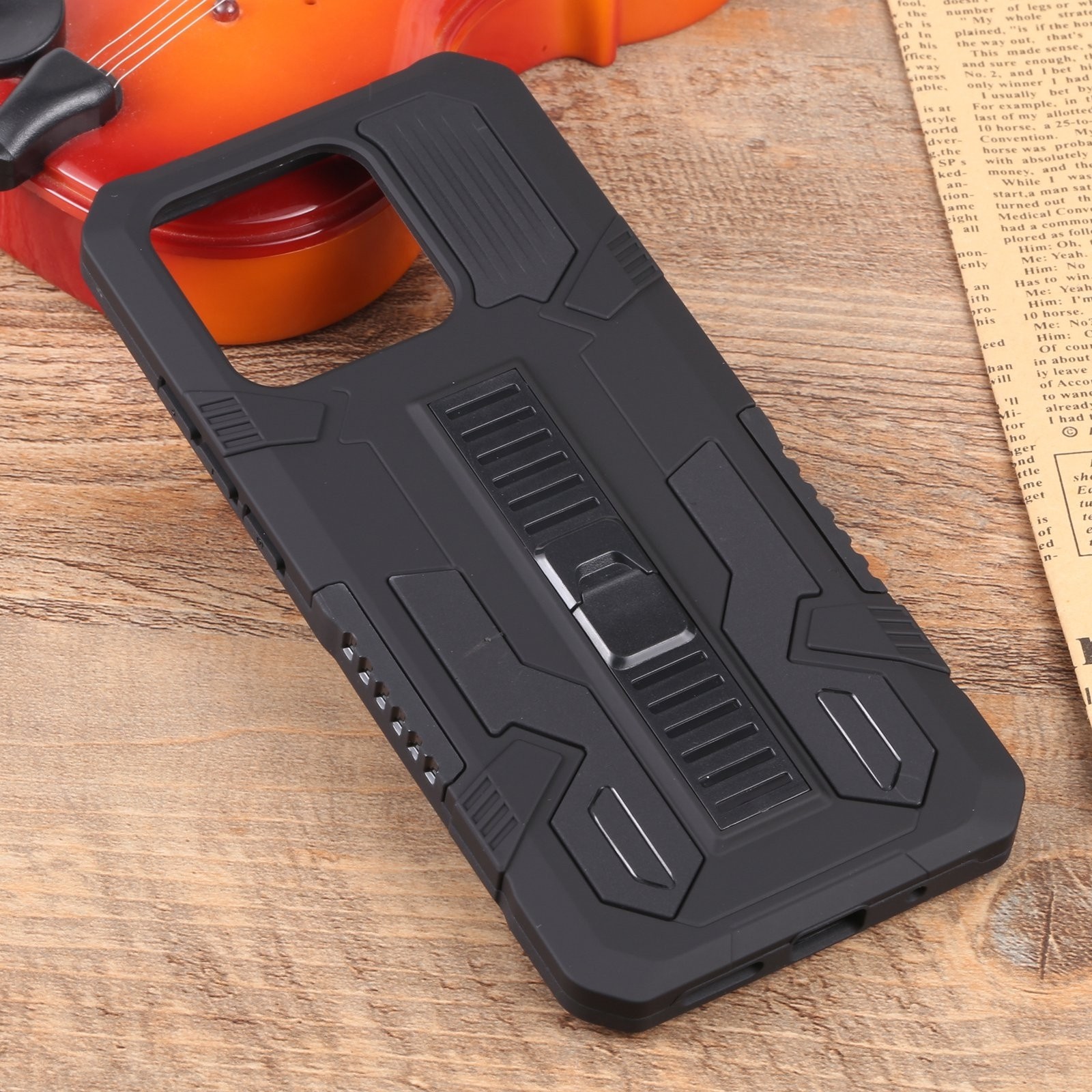 Xiaomi Redmi 10C Θήκη Μαύρη με Λουράκι Vanguard Lanyard Kickstand TPU + PC Phone Case Black