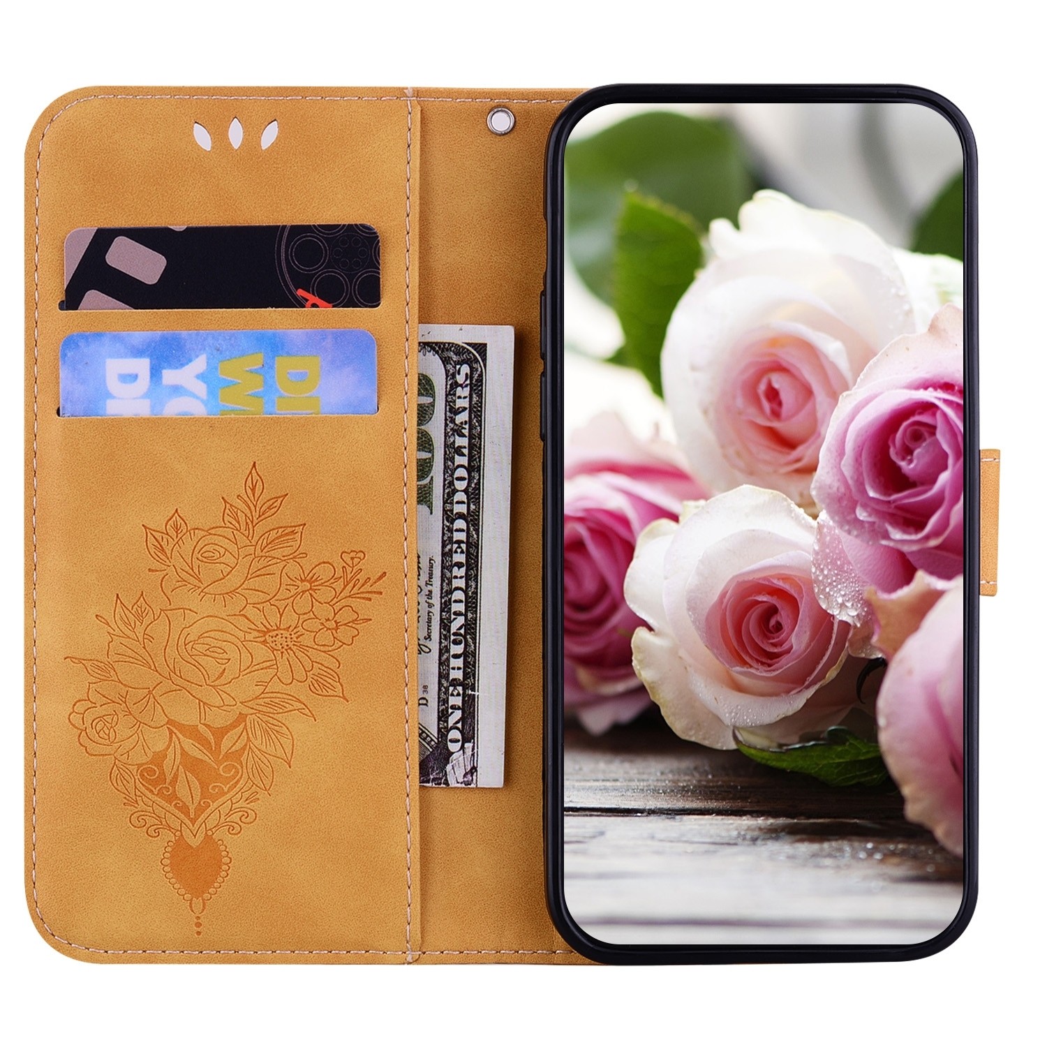 Samsung Galaxy A33 5G Θήκη Βιβλίο Κίτρινο Butterfly Rose Embossed Phone Case Yellow