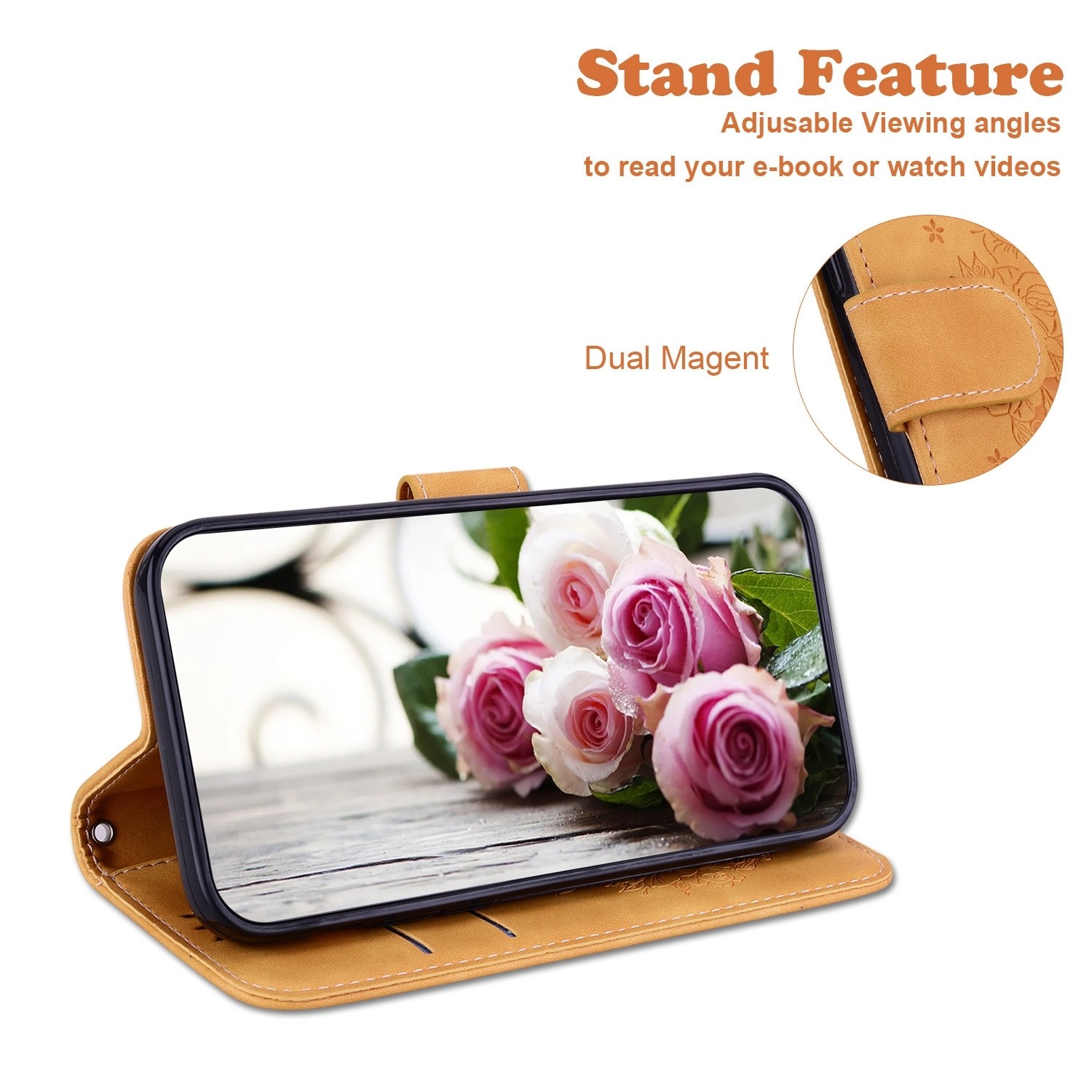 Samsung Galaxy A33 5G Θήκη Βιβλίο Κίτρινο Butterfly Rose Embossed Phone Case Yellow