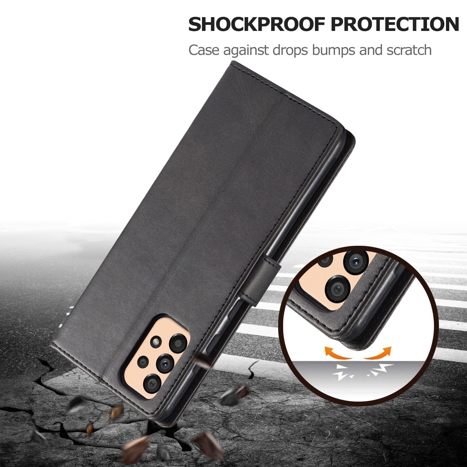 Samsung Galaxy A33 5G Θήκη Βιβλίο Μαύρο LC.IMEEKE Calf Texture Phone Case Black