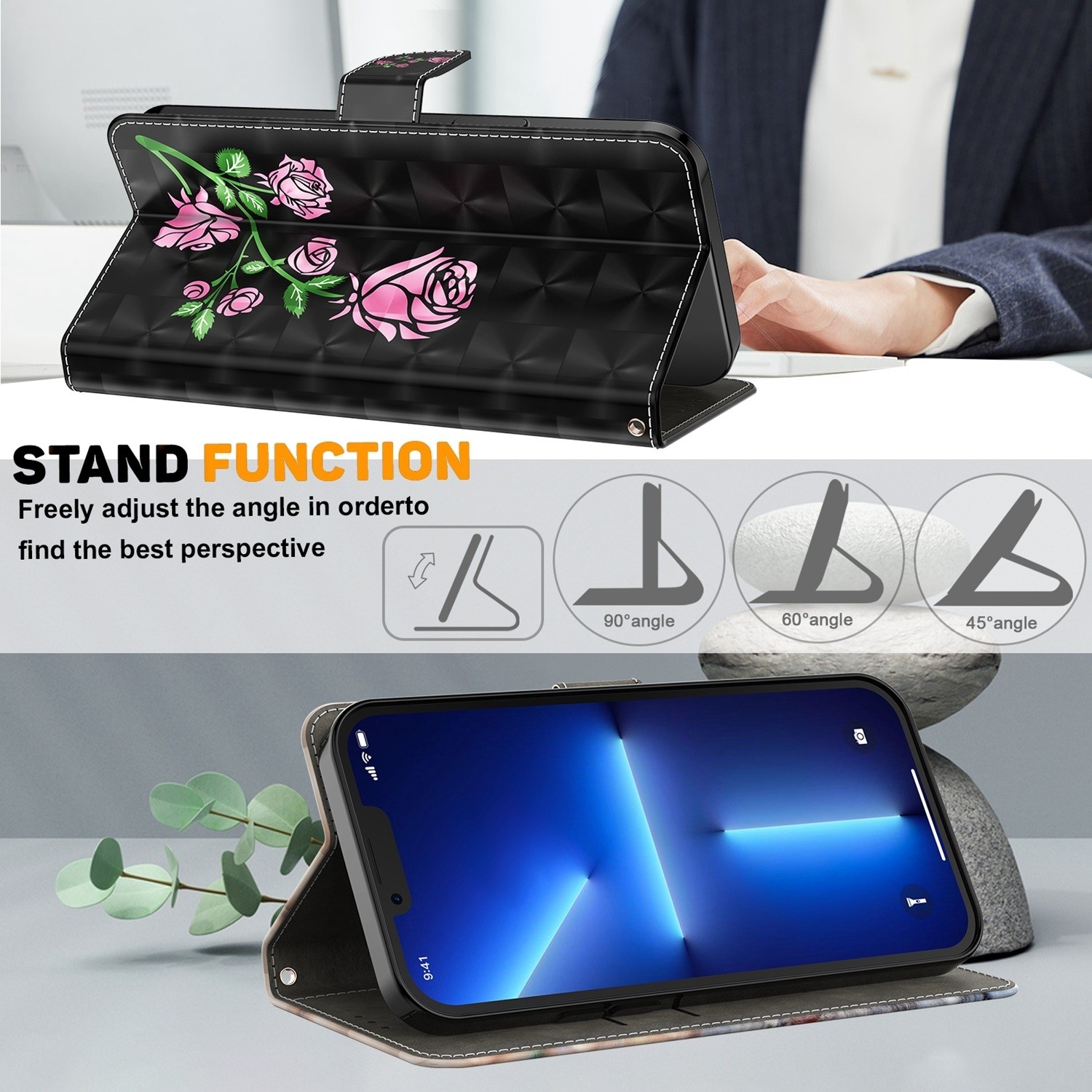 Samsung Galaxy A33 5G Θήκη Βιβλίο 3D Painted Phone Case Rose
