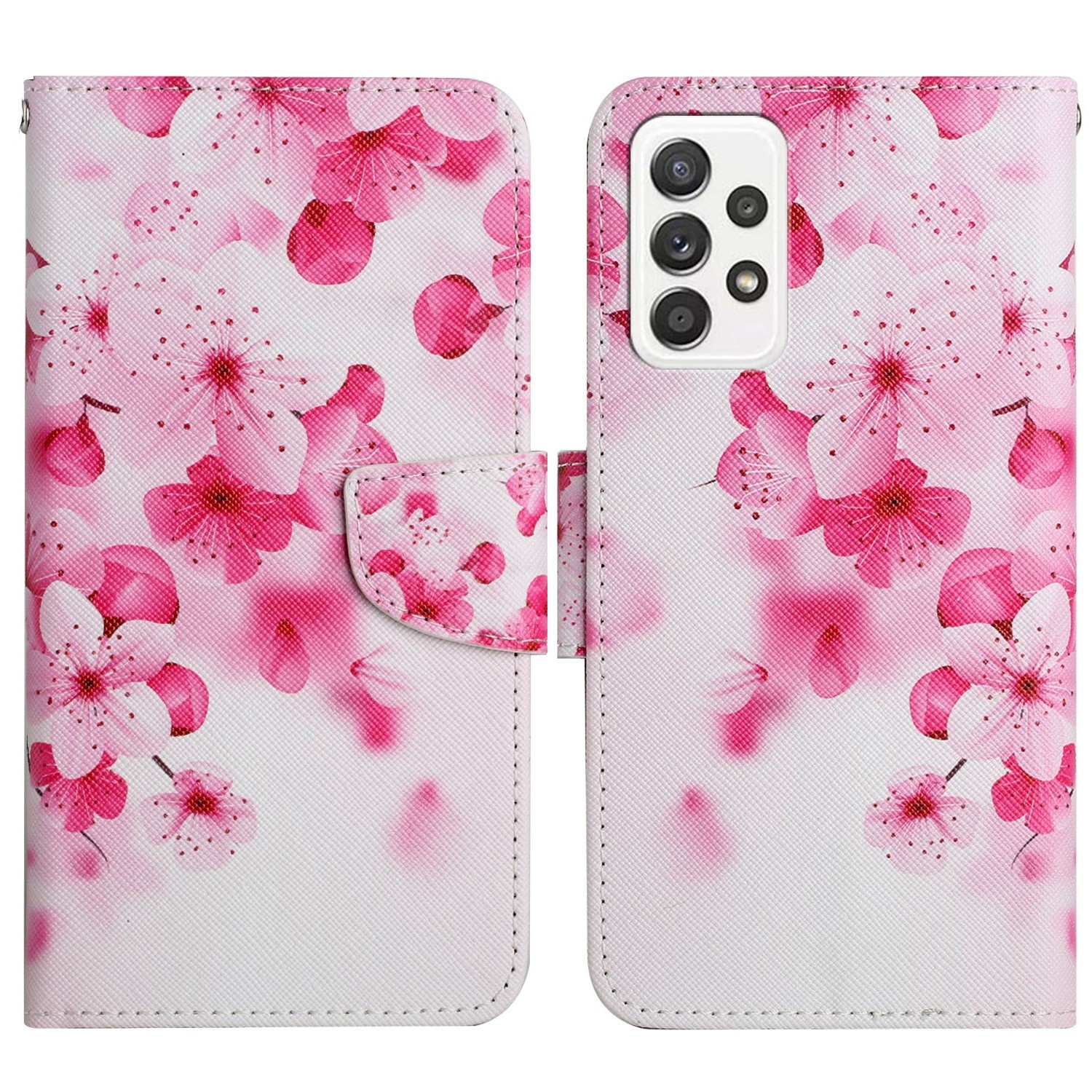 Samsung Galaxy A33 5G Θήκη Βιβλίο Painted Pattern Horizontal Flip Phone Case Red Flower