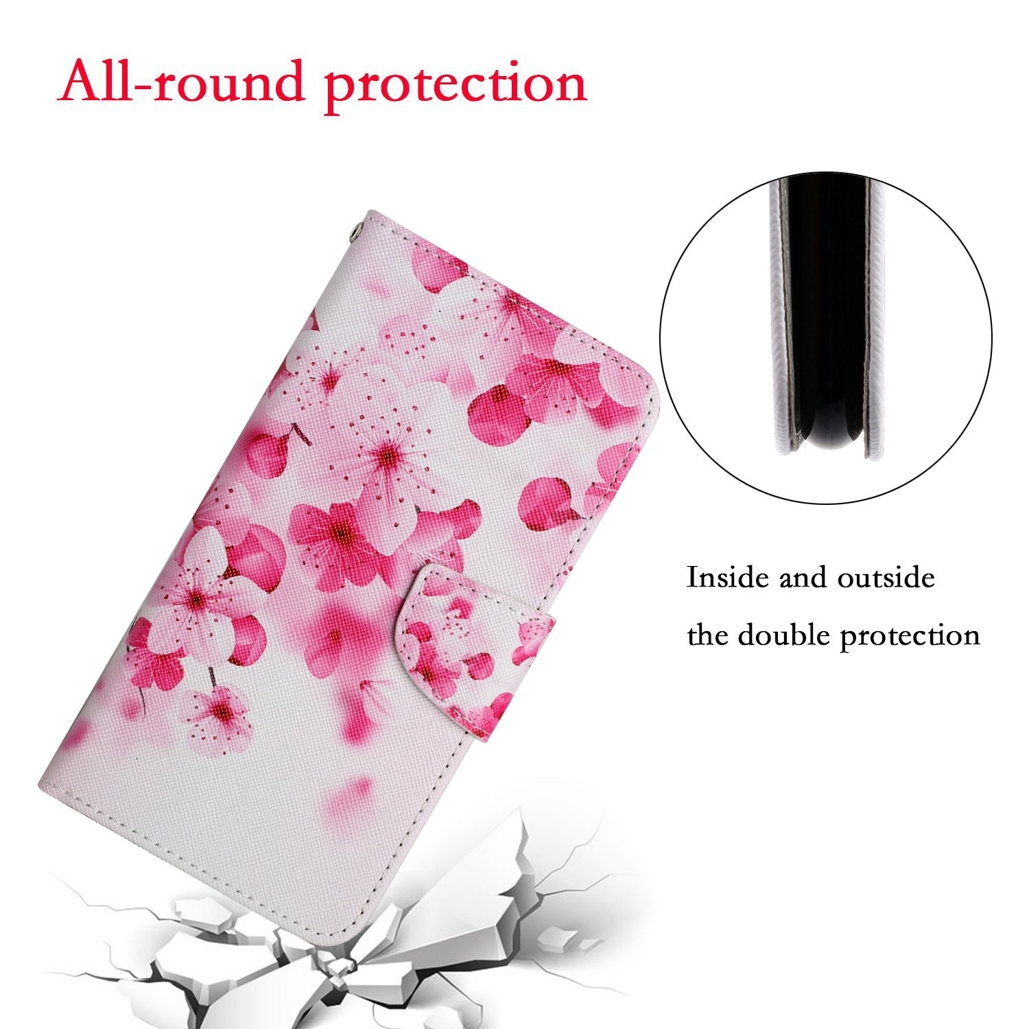 Samsung Galaxy A33 5G Θήκη Βιβλίο Painted Pattern Horizontal Flip Phone Case Red Flower