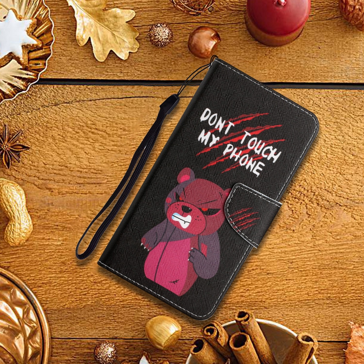 Samsung Galaxy A33 5G Θήκη Βιβλίο Painted Pattern Horizontal Flip Phone Case Red Bear