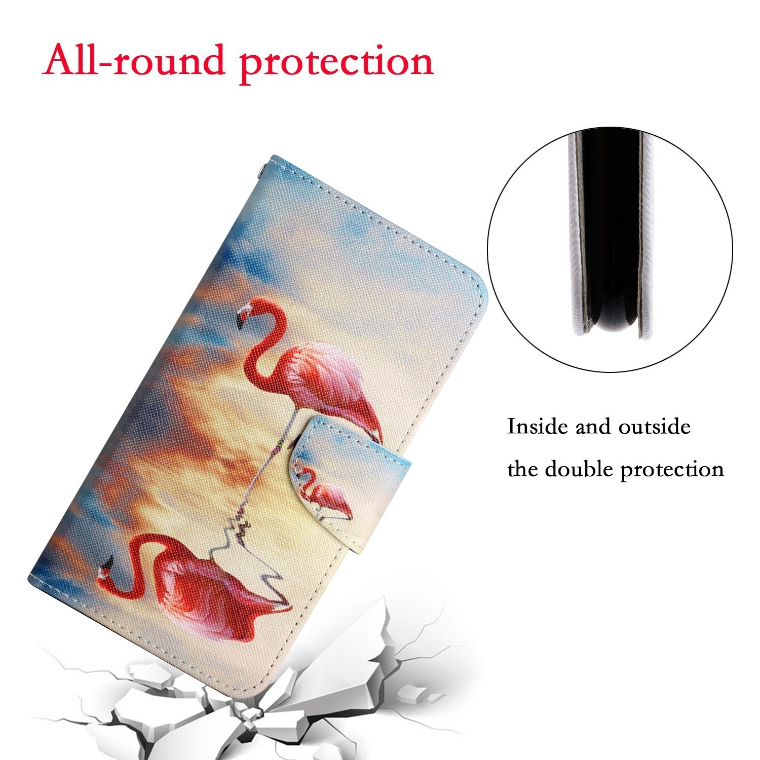 Samsung Galaxy A33 5G Θήκη Βιβλίο Painted Pattern Horizontal Flip Phone Case Flamingo