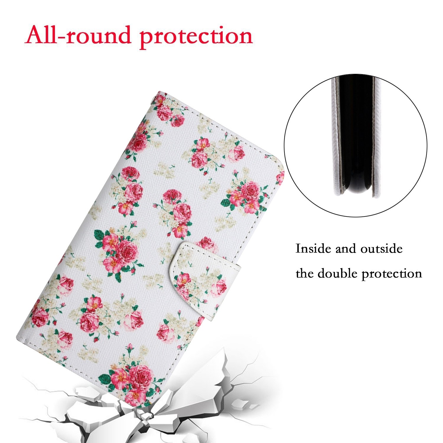 Samsung Galaxy A33 5G Θήκη Βιβλίο Painted Pattern Horizontal Flip Phone Case Red Peony