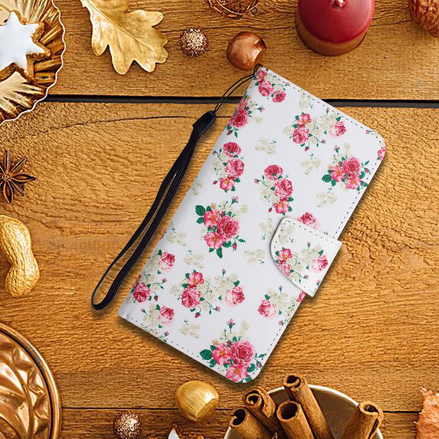 Samsung Galaxy A33 5G Θήκη Βιβλίο Painted Pattern Horizontal Flip Phone Case Red Peony