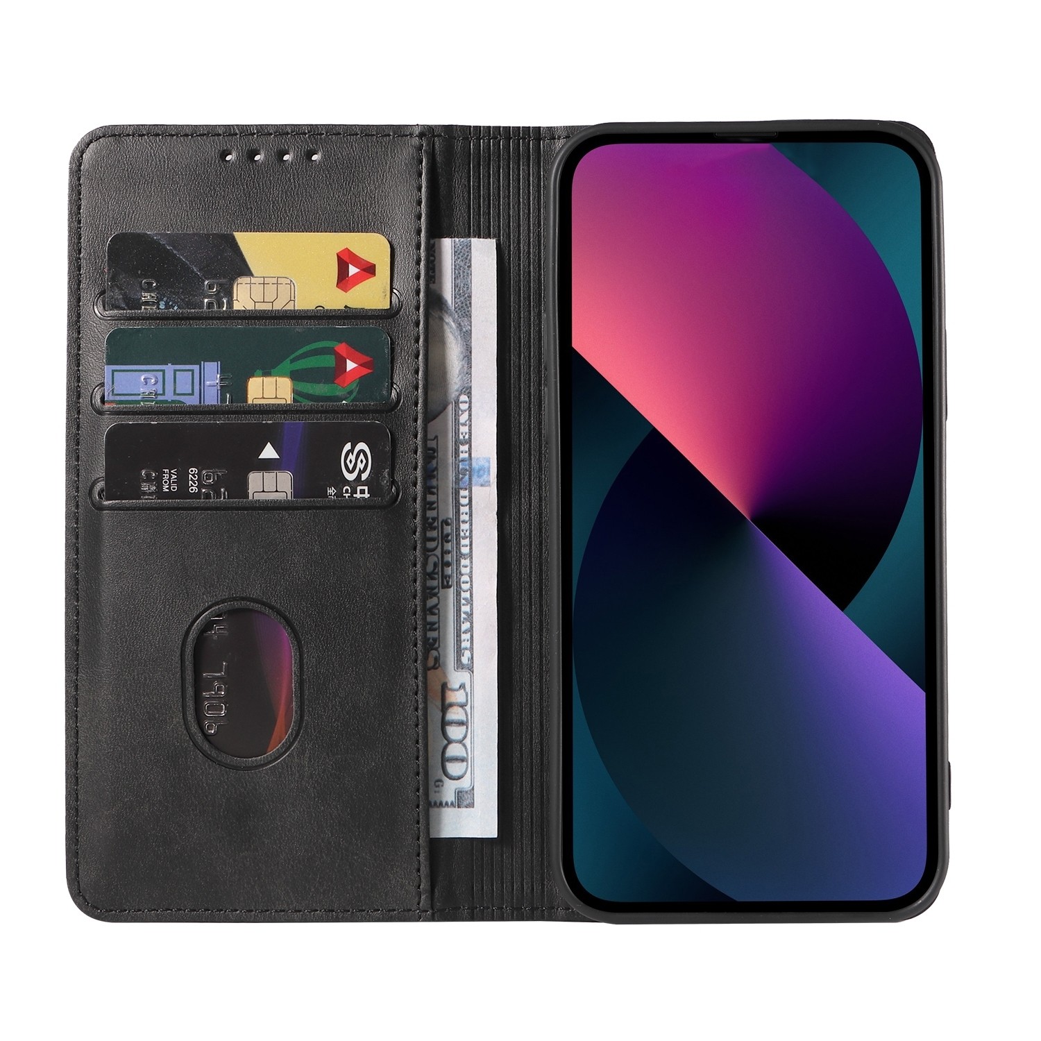 Samsung Galaxy A33 5G Θήκη Βιβλίο Μαύρο Calf Texture Magnetic Flip Phone Case Black