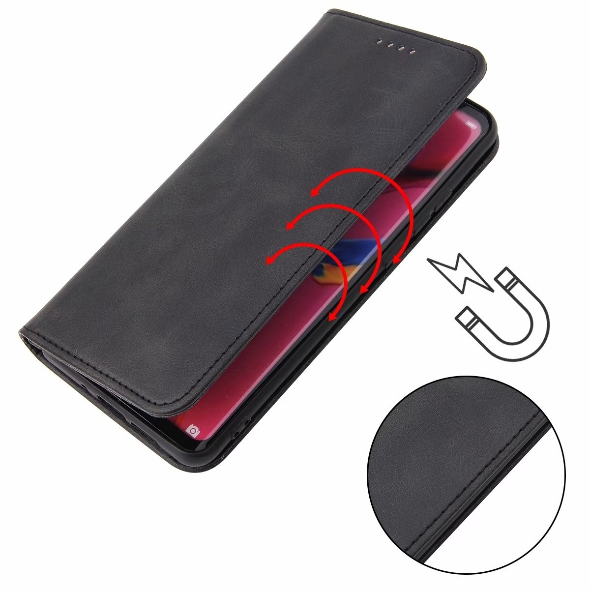 Samsung Galaxy A33 5G Θήκη Βιβλίο Μαύρο Calf Texture Magnetic Flip Phone Case Black