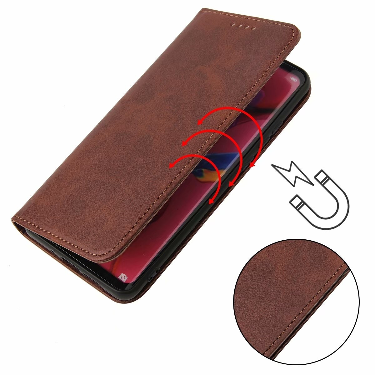Samsung Galaxy A33 5G Θήκη Βιβλίο Καφέ Calf Texture Magnetic Flip Phone Case Brown