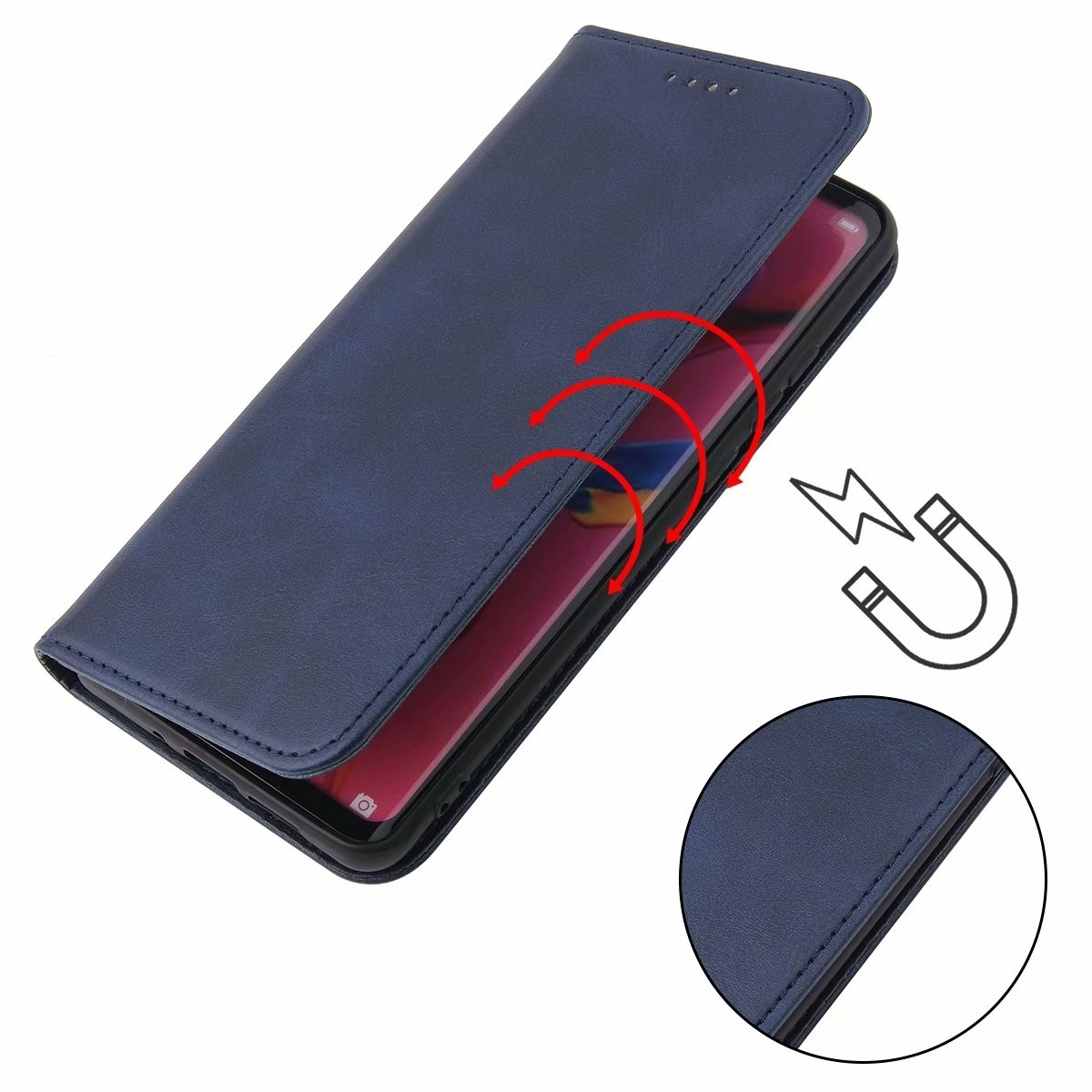 Samsung Galaxy A33 5G Θήκη Βιβλίο Μπλε Calf Texture Magnetic Flip Phone Case Blue