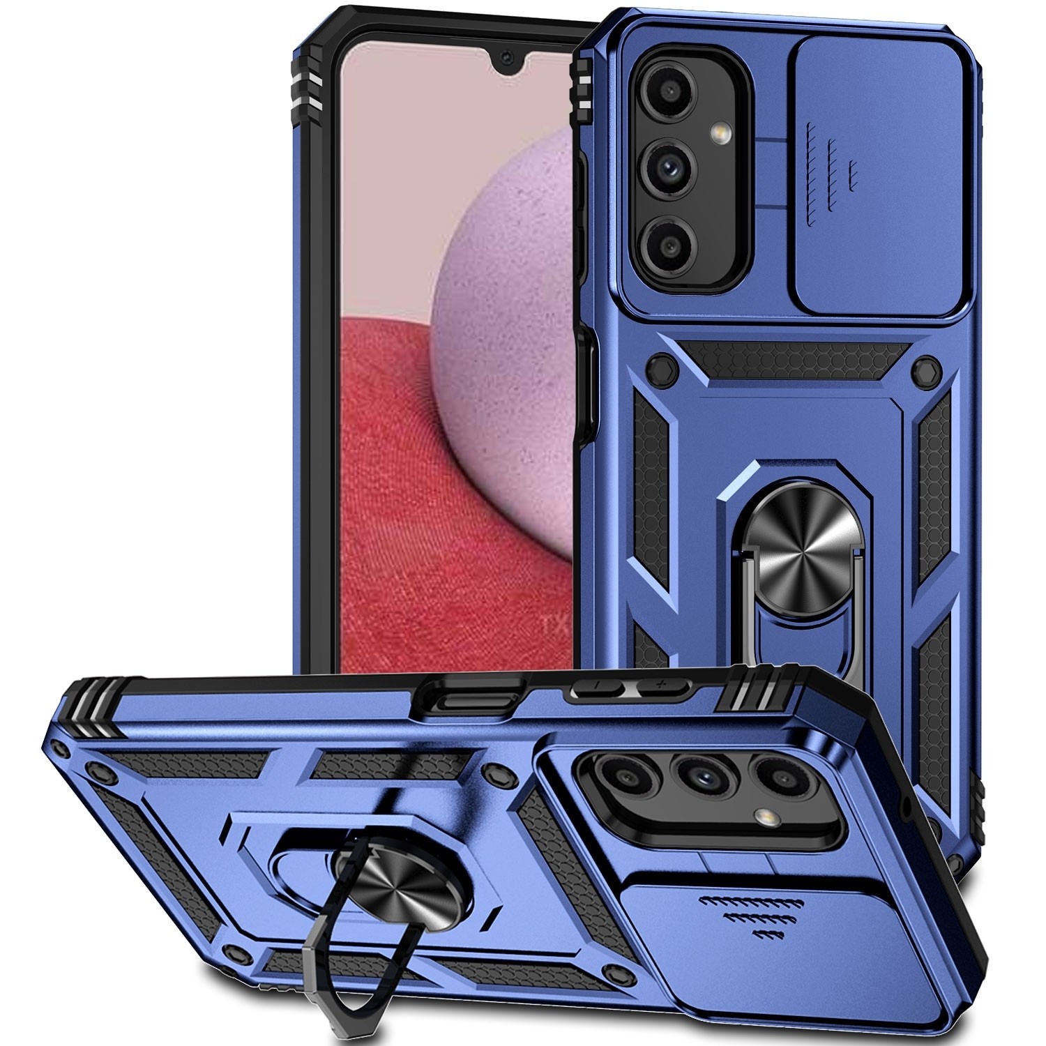 Samsung Galaxy A14 4G / A14 5G Θήκη Μπλε Με Σταντ Sliding Camshield Holder Phone Case Blue