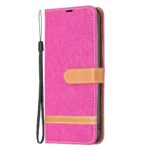 Xiaomi Redmi 12C Θήκη Βιβλίο Φούξια Color Block Denim Texture Phone Case Fuchsia