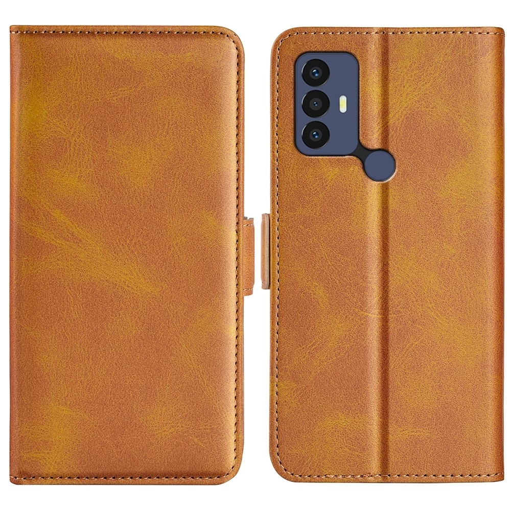TCL 306 / 305 / 30 SE / 30 E Θήκη Βιβλίο Ανοιχτό Καφέ Dual-side Magnetic Buckle Phone Case Light Brown