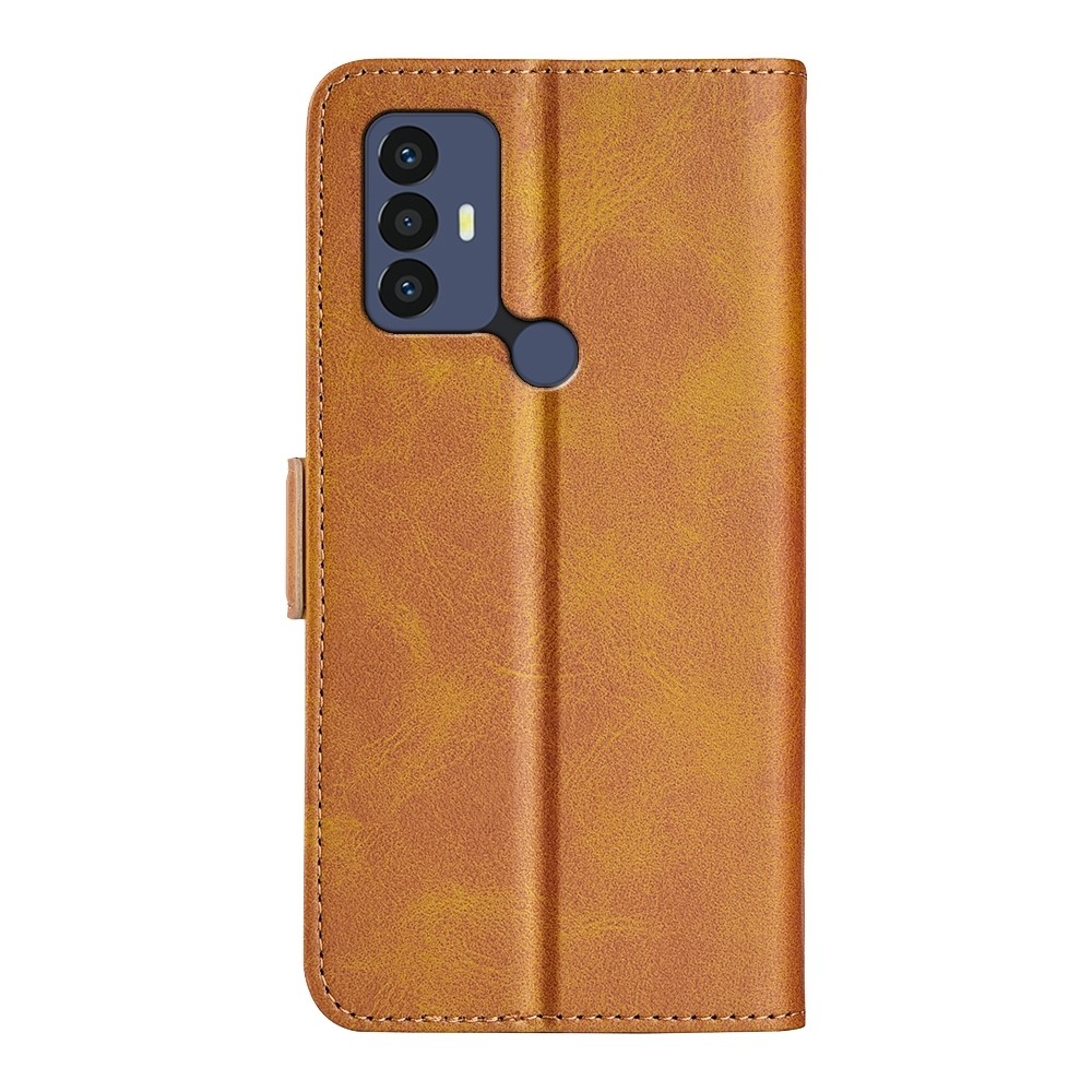 TCL 306 / 305 / 30 SE / 30 E Θήκη Βιβλίο Ανοιχτό Καφέ Dual-side Magnetic Buckle Phone Case Light Brown