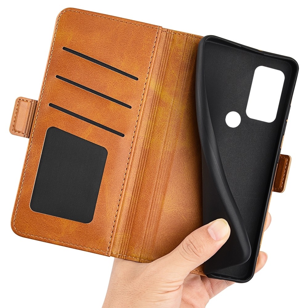 TCL 306 / 305 / 30 SE / 30 E Θήκη Βιβλίο Ανοιχτό Καφέ Dual-side Magnetic Buckle Phone Case Light Brown