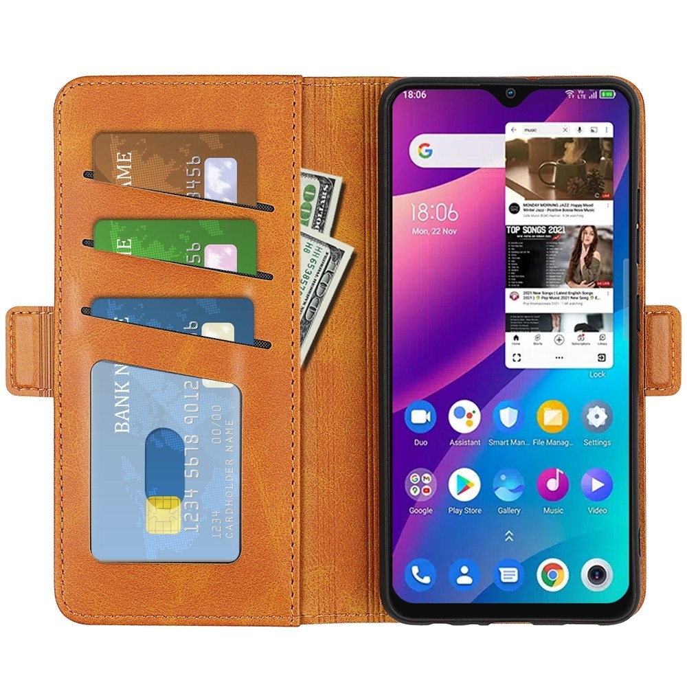 TCL 306 / 305 / 30 SE / 30 E Θήκη Βιβλίο Ανοιχτό Καφέ Dual-side Magnetic Buckle Phone Case Light Brown