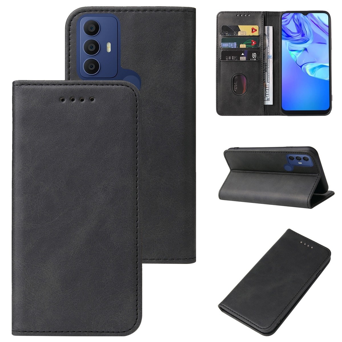 TCL 306 / 305 / 30 SE / 30 E Θήκη Βιβλίο Μαύρο Magnetic Closure Phone Case Black
