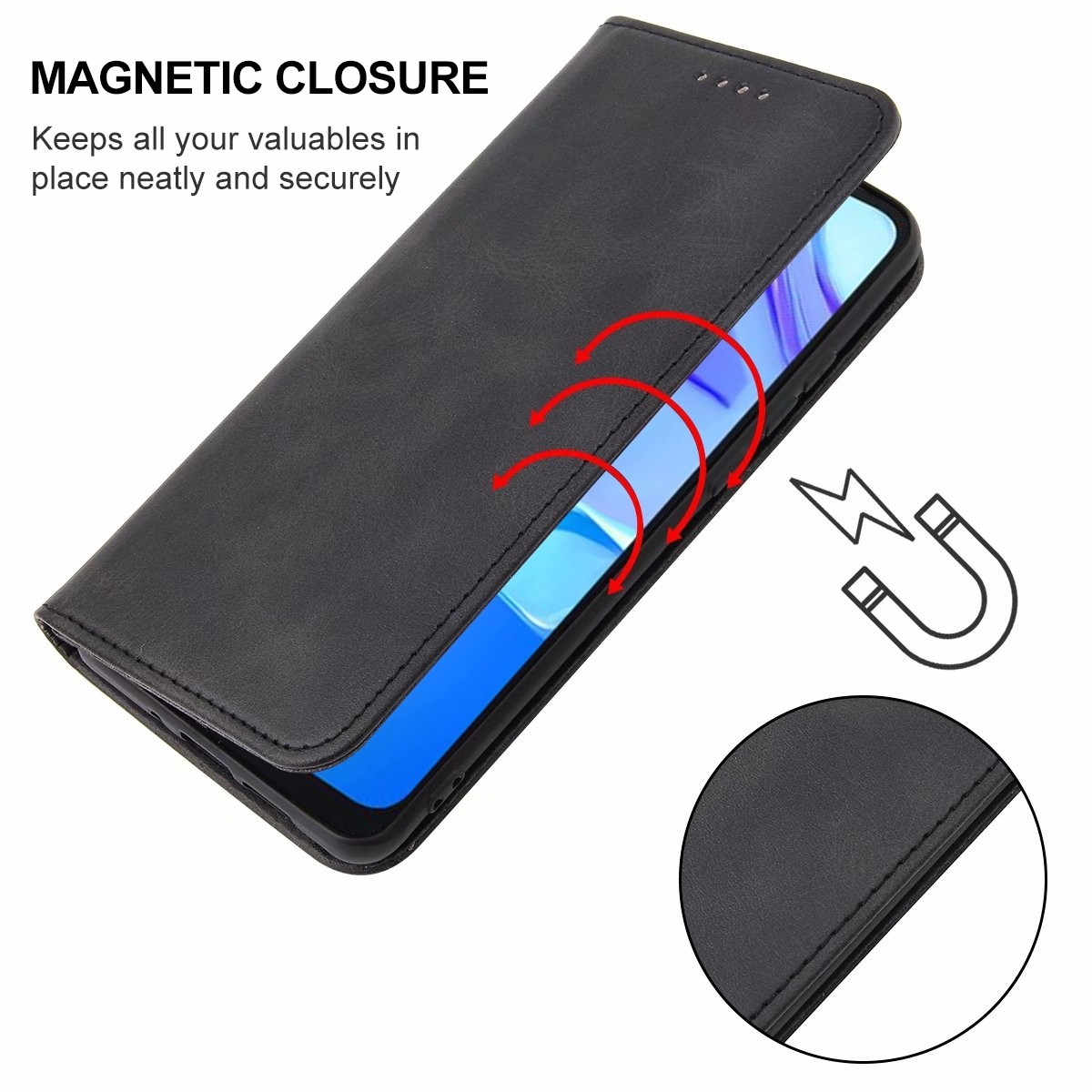 TCL 306 / 305 / 30 SE / 30 E Θήκη Βιβλίο Μαύρο Magnetic Closure Phone Case Black