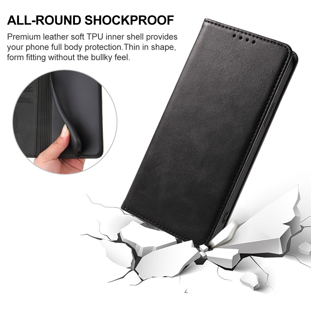 TCL 306 / 305 / 30 SE / 30 E Θήκη Βιβλίο Μαύρο Magnetic Closure Phone Case Black