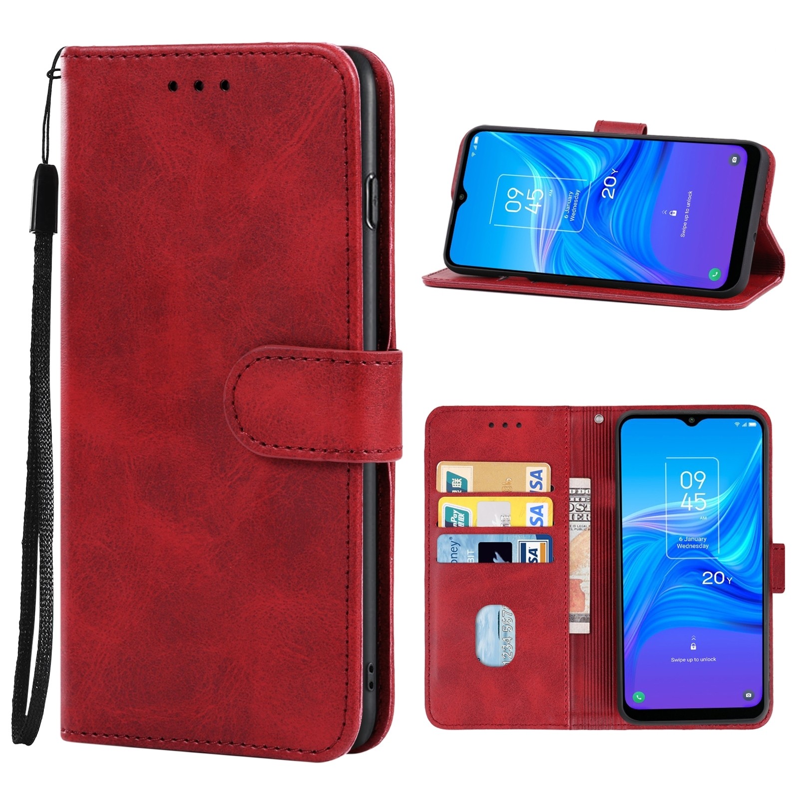 TCL 20Y / Alcatel 1S 2021 Θήκη Βιβλίο Κόκκινο Book Case Red
