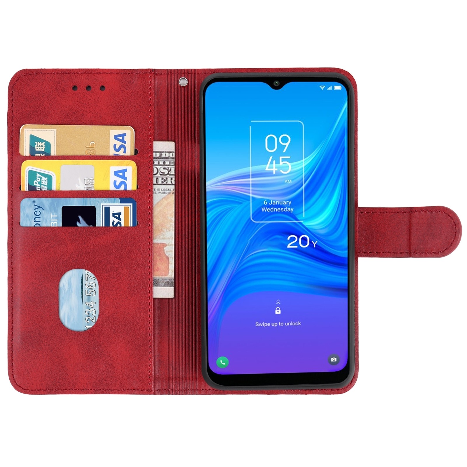 TCL 20Y / Alcatel 1S 2021 Θήκη Βιβλίο Κόκκινο Book Case Red