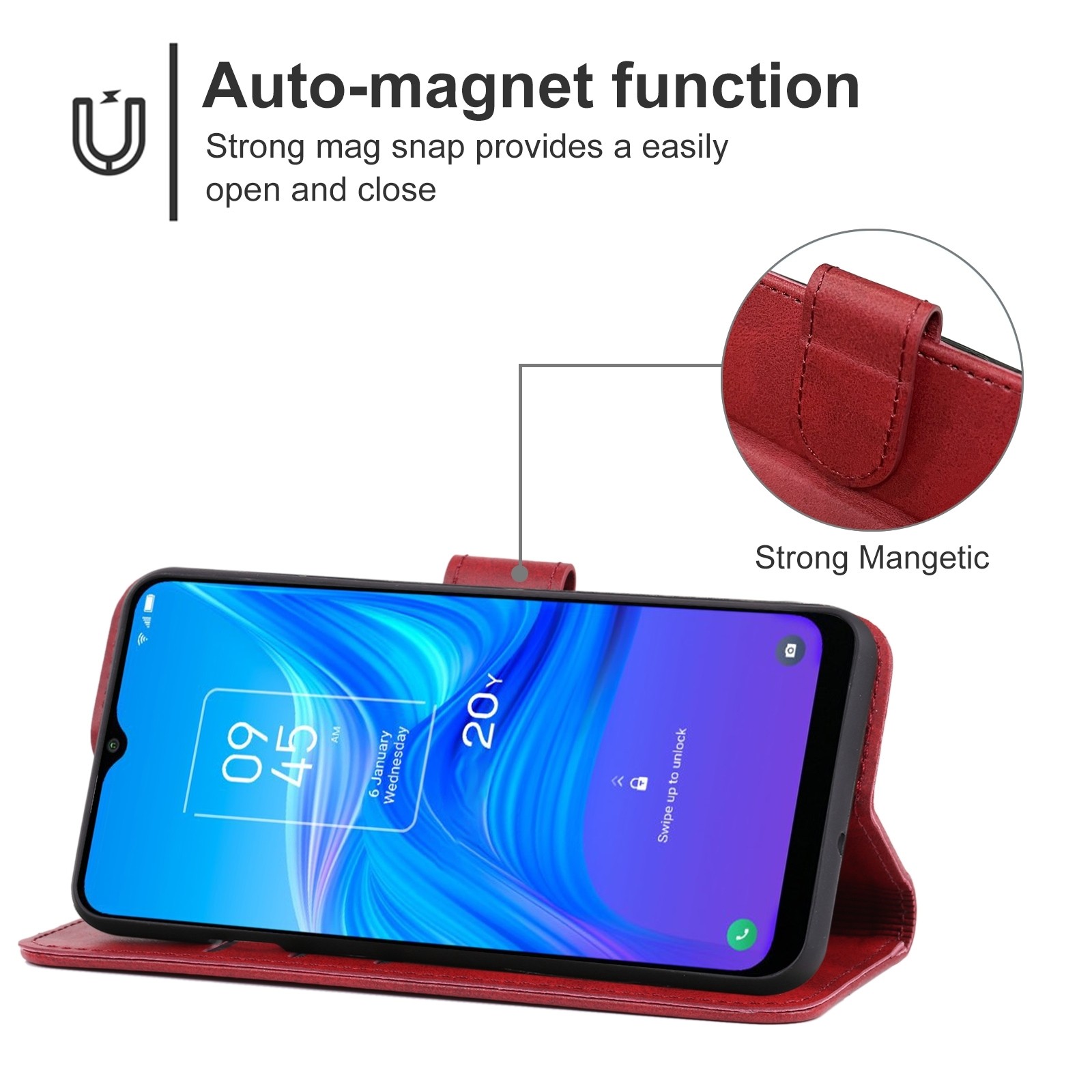 TCL 20Y / Alcatel 1S 2021 Θήκη Βιβλίο Κόκκινο Book Case Red