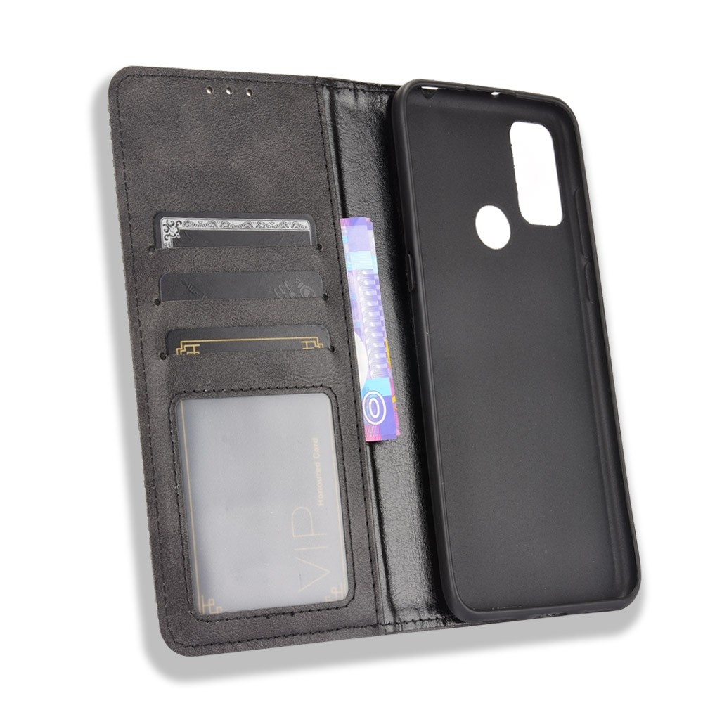 TCL 20Y / Alcatel 1S 2021 Θήκη Βιβλίο Μαύρο Magnetic Buckle Retro Texture Phone Case Black