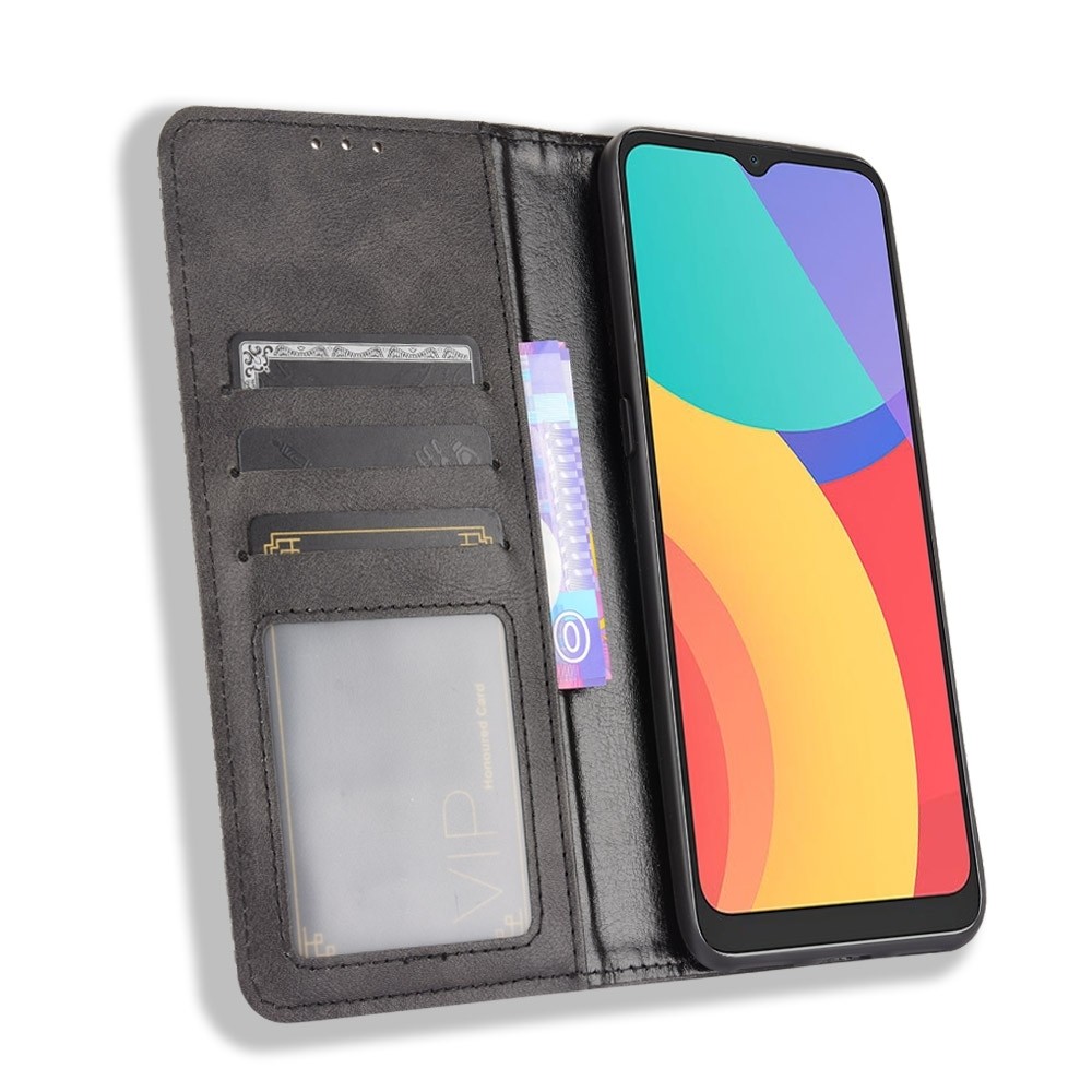 TCL 20Y / Alcatel 1S 2021 Θήκη Βιβλίο Μαύρο Magnetic Buckle Retro Texture Phone Case Black