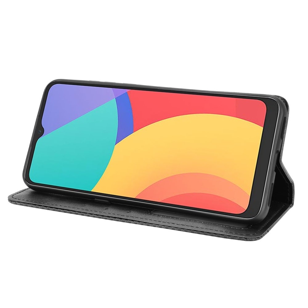 TCL 20Y / Alcatel 1S 2021 Θήκη Βιβλίο Μαύρο Magnetic Buckle Retro Texture Phone Case Black