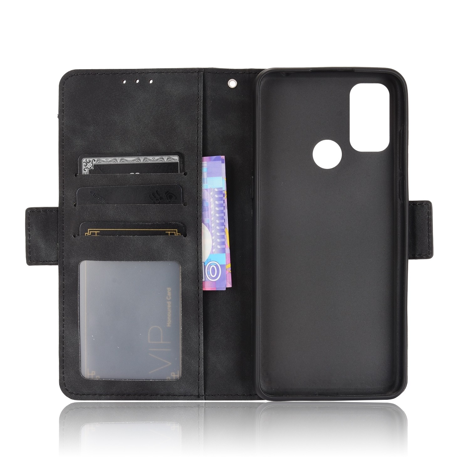 TCL 20Y / Alcatel 1S 2021 Θήκη Βιβλίο Μαύρο Skin Feel Calf Pattern Phone Case Black