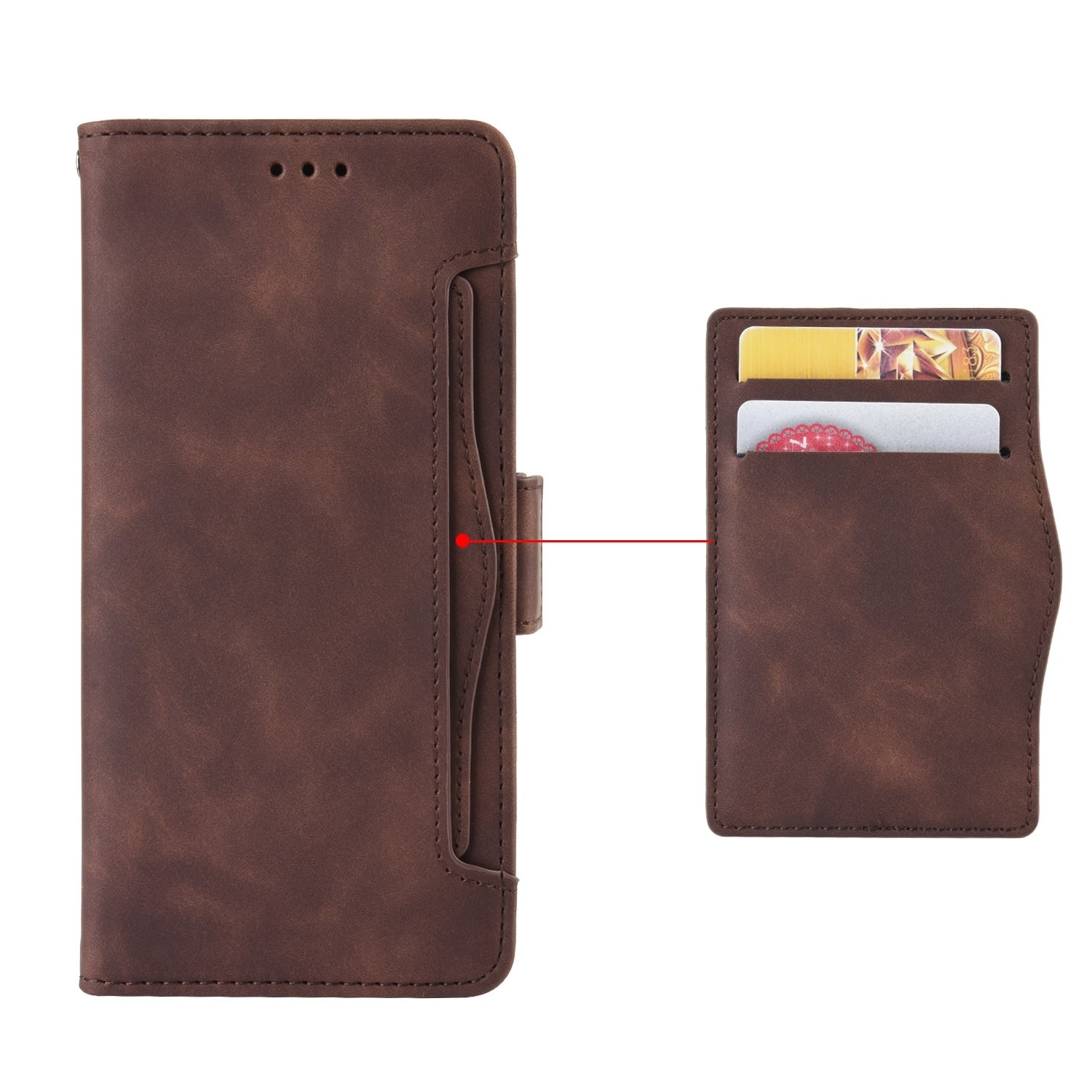 TCL 20Y / Alcatel 1S 2021 Θήκη Βιβλίο Καφέ Skin Feel Calf Pattern Phone Case Brown