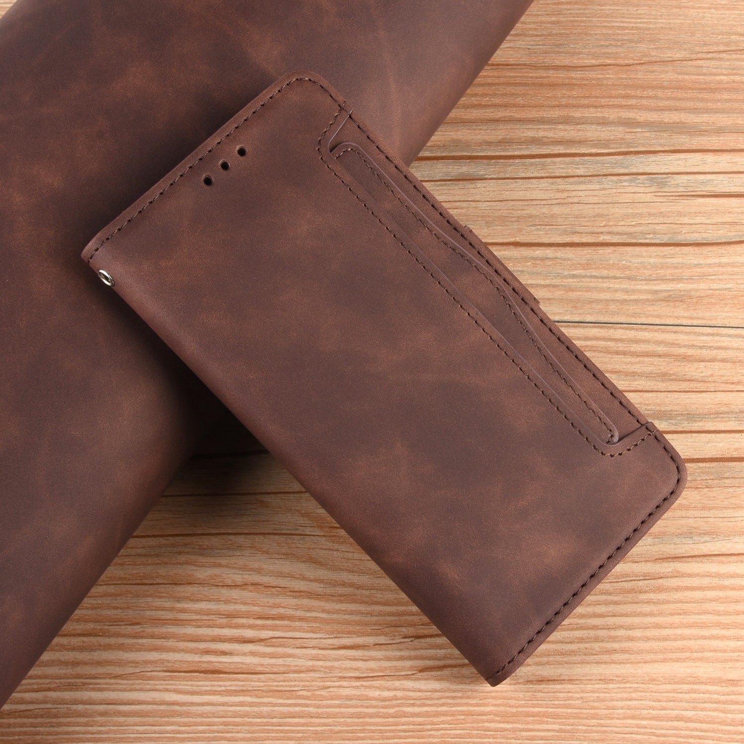 TCL 20Y / Alcatel 1S 2021 Θήκη Βιβλίο Καφέ Skin Feel Calf Pattern Phone Case Brown