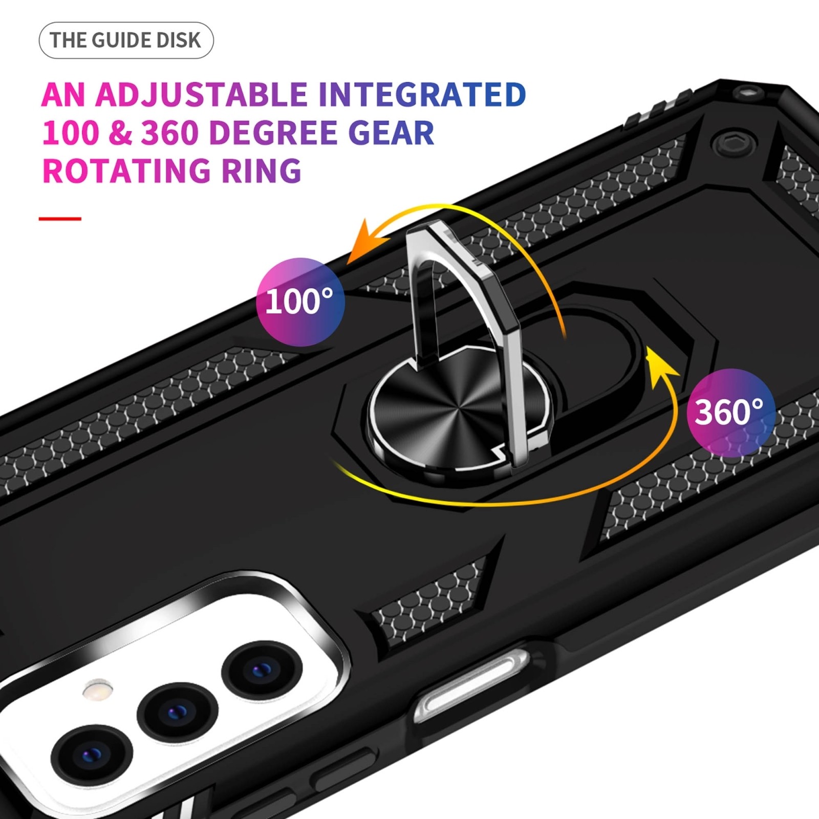 Samsung Galaxy M23 5G Θήκη Μαύρη Με Σταντ Shockproof TPU + PC Holder Phone Case Black