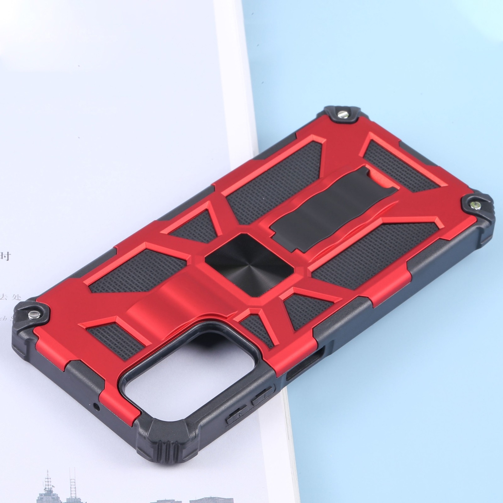 Samsung Galaxy M23 5G Θήκη Με Σταντ Κόκκινη Shockproof TPU + PC Magnetic Phone Case with Holder Red